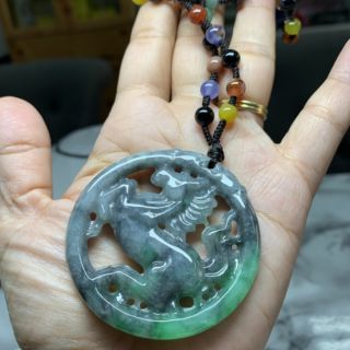翡翠玉牌烏雞翡翠陽綠翡翠馬到成功