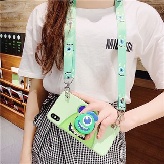 ❥ ZG ♥斑馬妞妞♥ 蘋果apple iPhone XR怪獸大學毛怪大眼仔帶支架掛繩手機殼保護殼