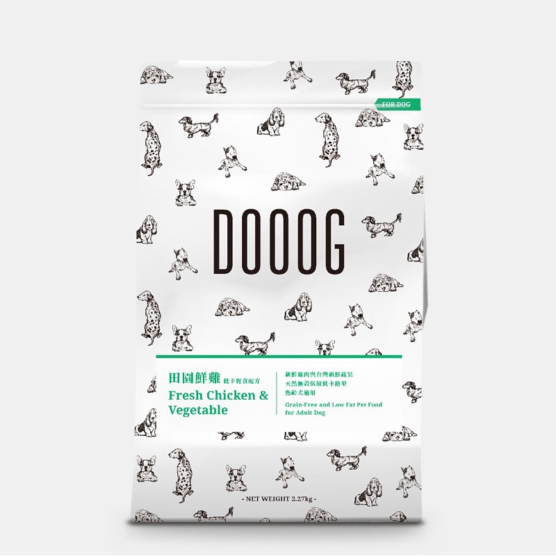 【DOOOG】無榖犬糧 田園鮮雞 2.27KG 狗飼料 低卡 全齡狗 幼犬