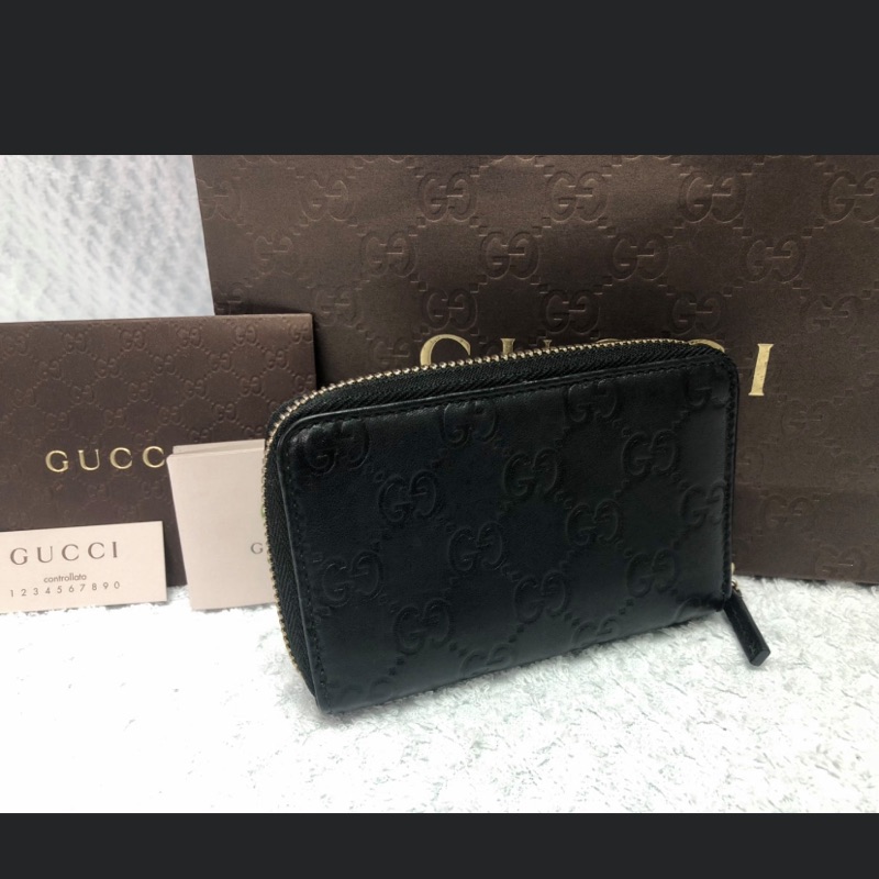 保證真品 二手極新Gucci 壓紋零錢包