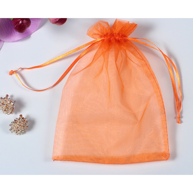 超好團購』【純色束口紗袋歐根紗紗袋-不挑款】歐根紗紗袋定制純色束口網紗袋小禮品包裝袋印刷透明試用裝袋|