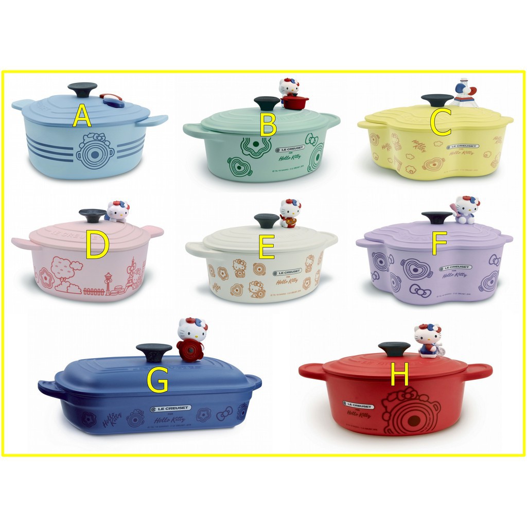 HELLO KITTY 鑄鐵鍋餐具 LE CREUSET 便當盒 可愛公仔 造型 餐碗 台灣 7-11