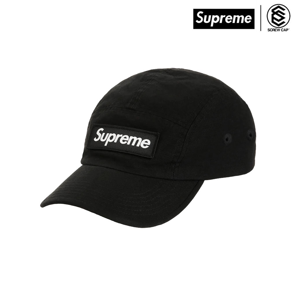 SUPREME WASHED CHINO TWILL CAMP CAP 黑 彎檐 五分割 五分割帽 ⫷ScrewCap⫸