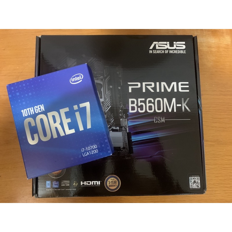 全新～華碩 PRIME B560M-K 主機板+ Intel i7-10700cpu+ 威剛 8GB DDR4-2666
