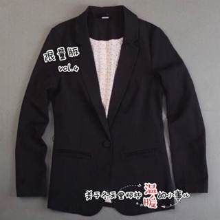 全新韓版長袖 OL 上班族修身西裝小外套 素面黑色 單釦子 口袋西服外套 金秘書 女士 配小洋裝超好看net H&M
