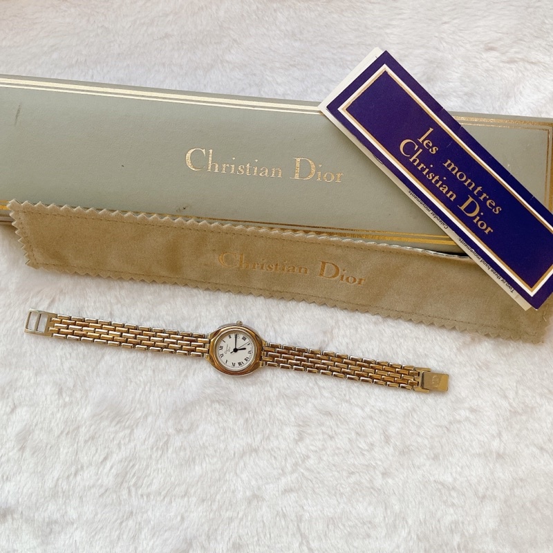 日本二手正品迪奧Christian Dior半金女錶 vintage Dior錶 Dior古董錶 Dior Chanel