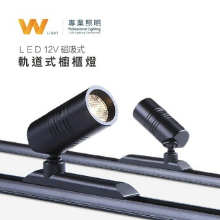 LED 12V 磁鐵軌道式櫥櫃燈 含稅附發票 迷你 可旋轉 酒櫃 投射燈 投光燈 珠寶店 商場 展示櫃 玻璃櫃 玩具櫃