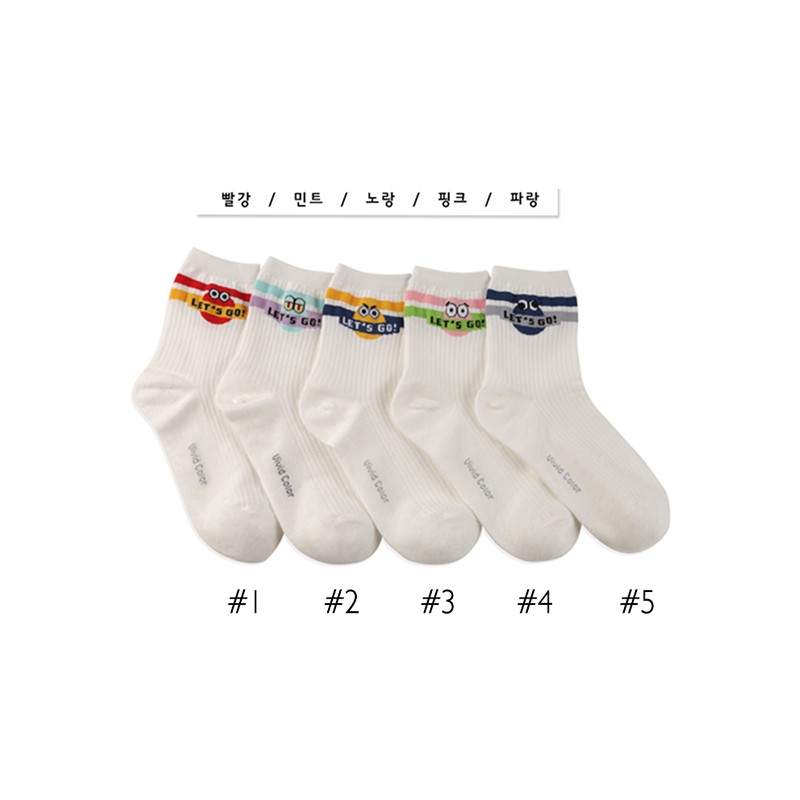 韓國直送 韓國LET`S GO造型短襪-款式隨機 (SOCK-344-W)