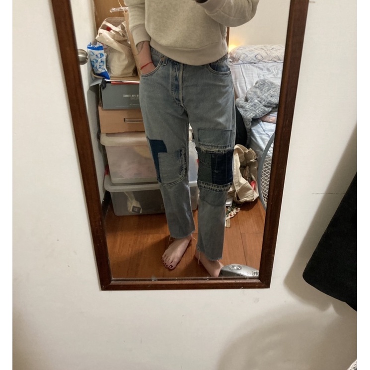 出清價 Levi’s 501 拼接 牛仔褲（二手古著）