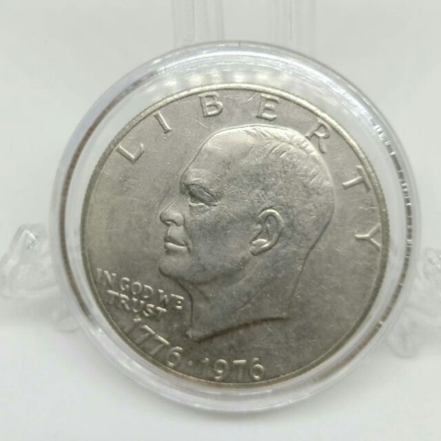 1776年~1976年美國建國兩百年艾森豪美金大1元紀念幣流通過附壓克力盒