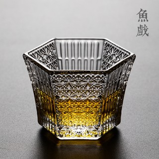 《茶望堂》日本石塚硝子津輕六角水晶玻璃茶杯品茗杯威士忌清酒杯單杯主人杯