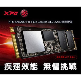 ADATA 威剛 XPG SX8200 PRO 256G M.2 PCIe SSD