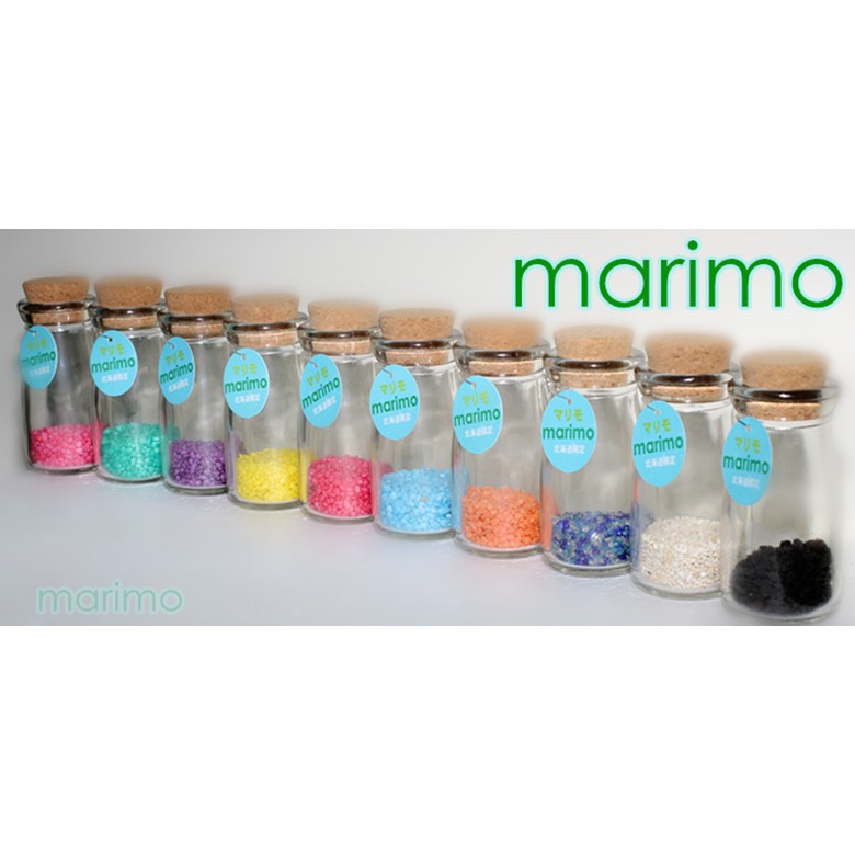 Marimo 綠藻球1顆+造型砂+海樹+長牛奶瓶 玻璃瓶 (瓶身5X7CM)