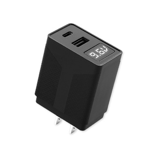 LED顯示 PD+QC 20W全相容快速閃充電源供應器 USB快速充電器 適用 QC3.0充電器 PD充電器