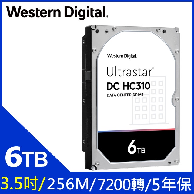 【WD 威騰】【Ultrastar DC HC310】6TB 3.5吋企業級硬碟 福利品