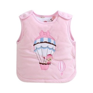 童裝/寶寶款氣球圖騰舒適夾棉雙面背心.保暖背心.粉色(6.12.18.24M)