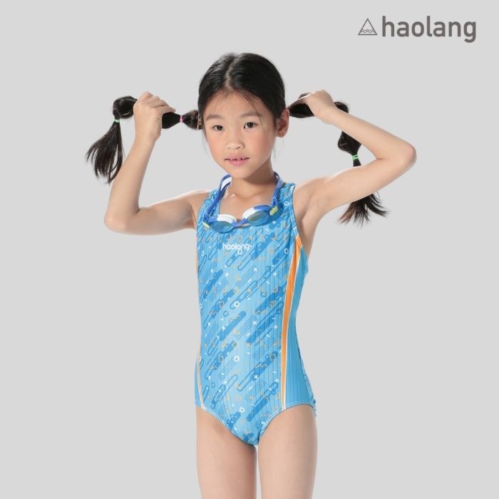 Haolang 運動女童連身泳衣/游泳課/兒童泳衣