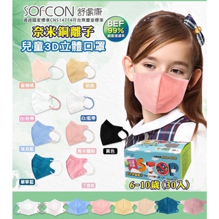 ☝🏻現貨台灣製 舒膚康 3D立體鼻壓條醫用口罩 幼童 立體口罩 兒童立體 奈米鋅銅離子兒童口罩 立體口罩*30入