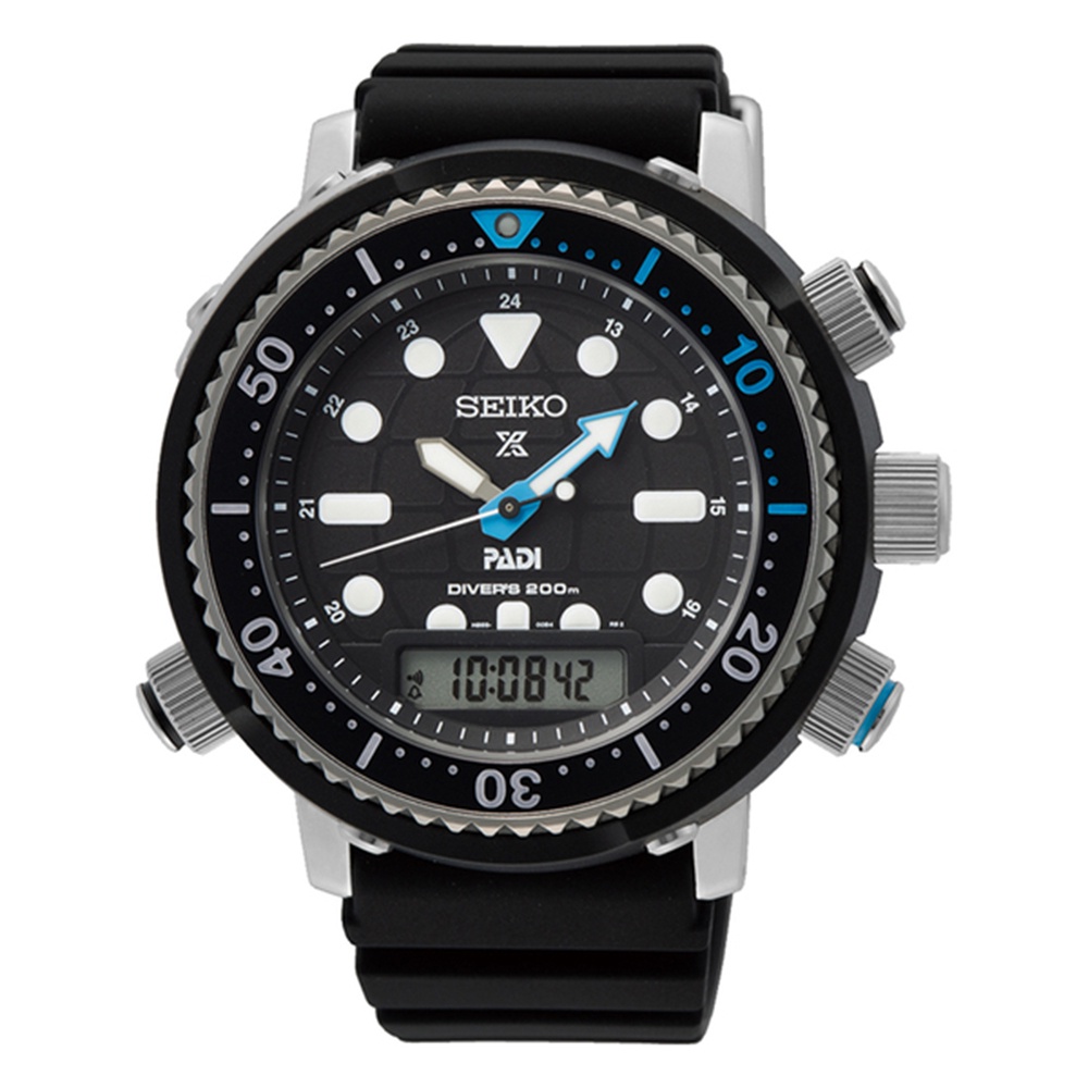 SEIKO精工Prospex DIVER SCUBA 雙顯日本南極探測太陽能潛水錶SNJ035P1