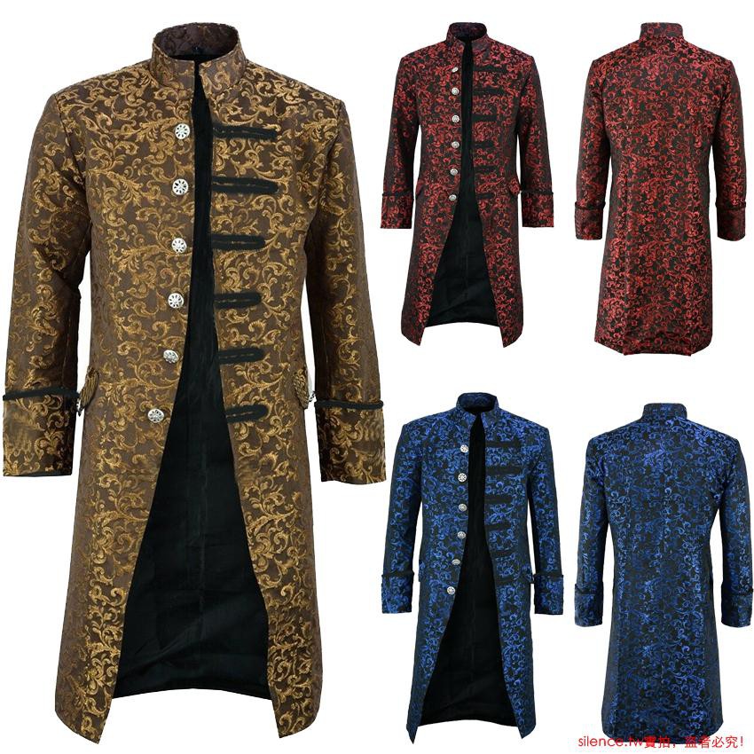 爆款演出服 新款中世紀男士服裝長款復古男外套夾克風衣cos王子貴族服裝表演 蝦皮購物