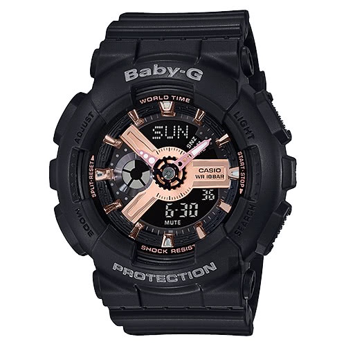 CASIO 卡西歐 Baby-G 粉紅金手錶(BA-110RG-1A)