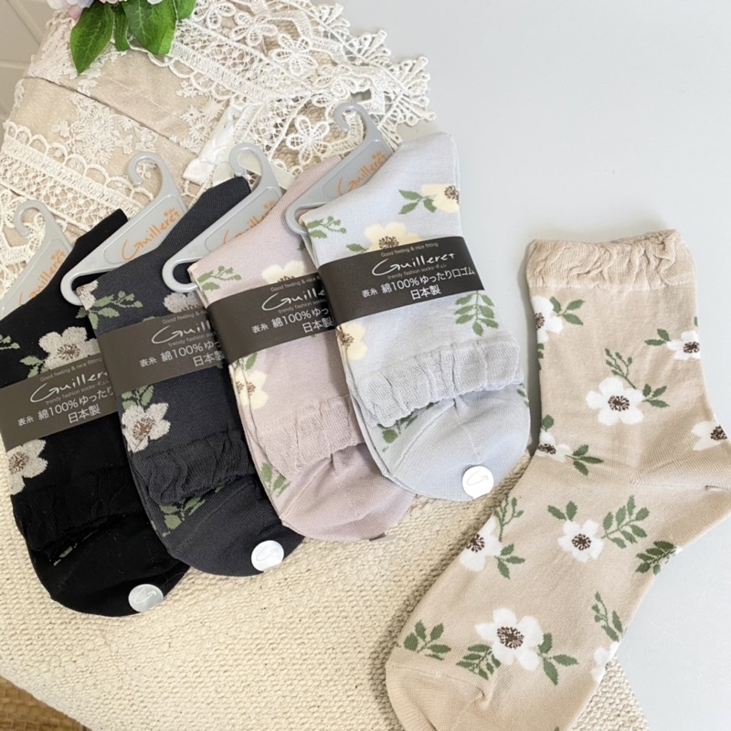 [現貨🇯🇵🔜] 日本製 北歐 小清新 花朵 小文青 碎花 中筒襪 穿搭 日本進口 日本襪子 襪子
