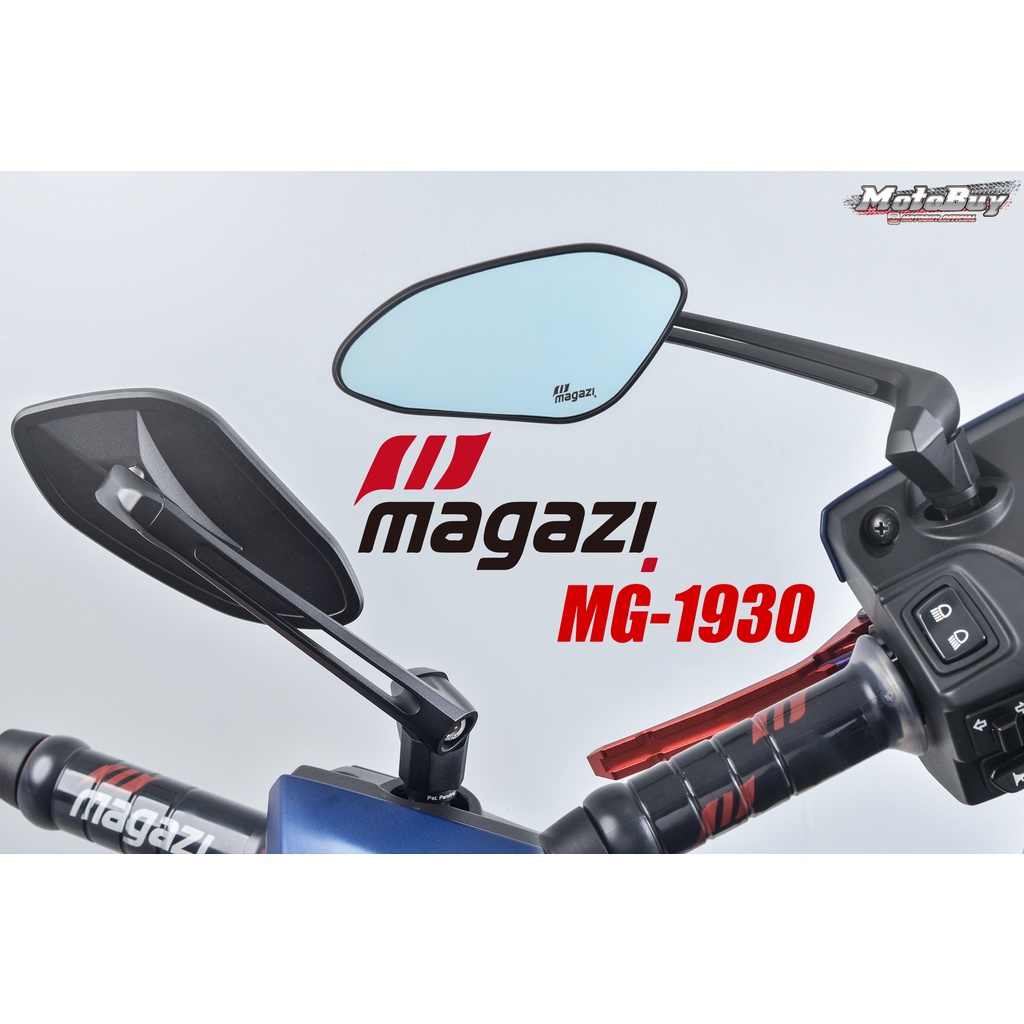 【炫富精品】 MAGAZI MG1930 防炫光藍鏡面 後視鏡/帥哥鏡/JETS/SR/BWS/六代戰/水冷BWS