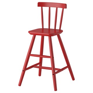 絕版紅色/北歐工業LOFT風格經典IKEA宜家AGAM兒童椅高腳餐椅實木椅原木椅/二手九成新/特$1200