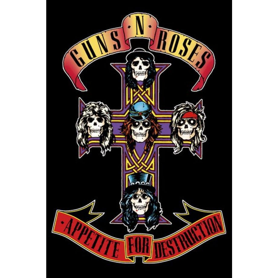 槍與玫瑰GUNS N ROSES 毀滅慾內頁設計 英國進口海報