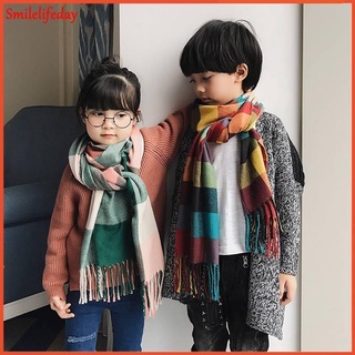 廠家批發價 0-15歲親子圍巾 秋冬季韓版 兒童加厚圍巾 長款格子圍脖 仿羊絨披肩