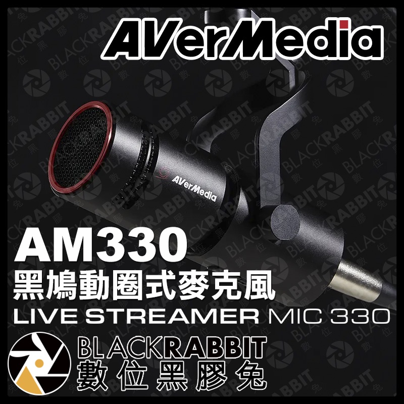 【 AVerMedia 圓剛 AM330 黑鳩 動圈式麥克風 】 心型 指向性 podcast 人聲 錄音 數位黑膠兔