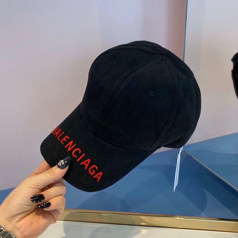 Kso/（福利回饋）巴黎世家Balenciaga刺繡老帽 棒球帽-黑紅