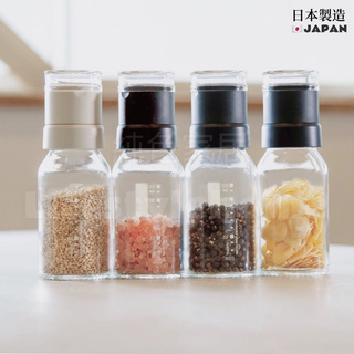 日本直送 玻璃研磨瓶120ml 帶蓋透明芝麻研磨瓶 胡椒研磨瓶 玫瑰鹽研磨瓶