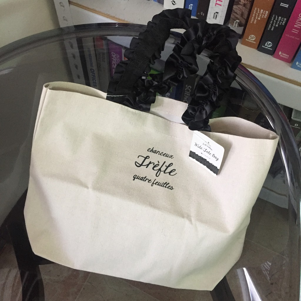 (全現貨供應數量有限售完為止)日本帶回 日系花邊帶提把購物包/梨花包/緞帶提把/購物袋/便當包/媽媽包
