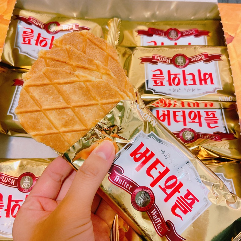 韓國🇰🇷CROWN👑鮮奶油鬆餅 鬆餅餅乾 奶油煎餅 ｛小資女孩👧輕鬆購🍫｝