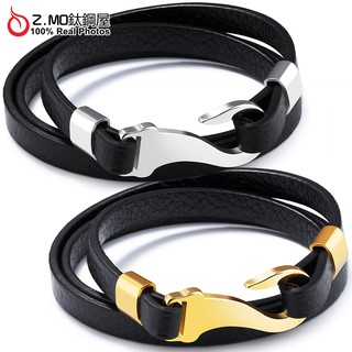 男生手環 Z.MO鈦鋼屋 素面造型 可客製化刻字 皮革手鐲 簡約時尚款 中性手環 設計百搭 搭配單品【CKLS1128】