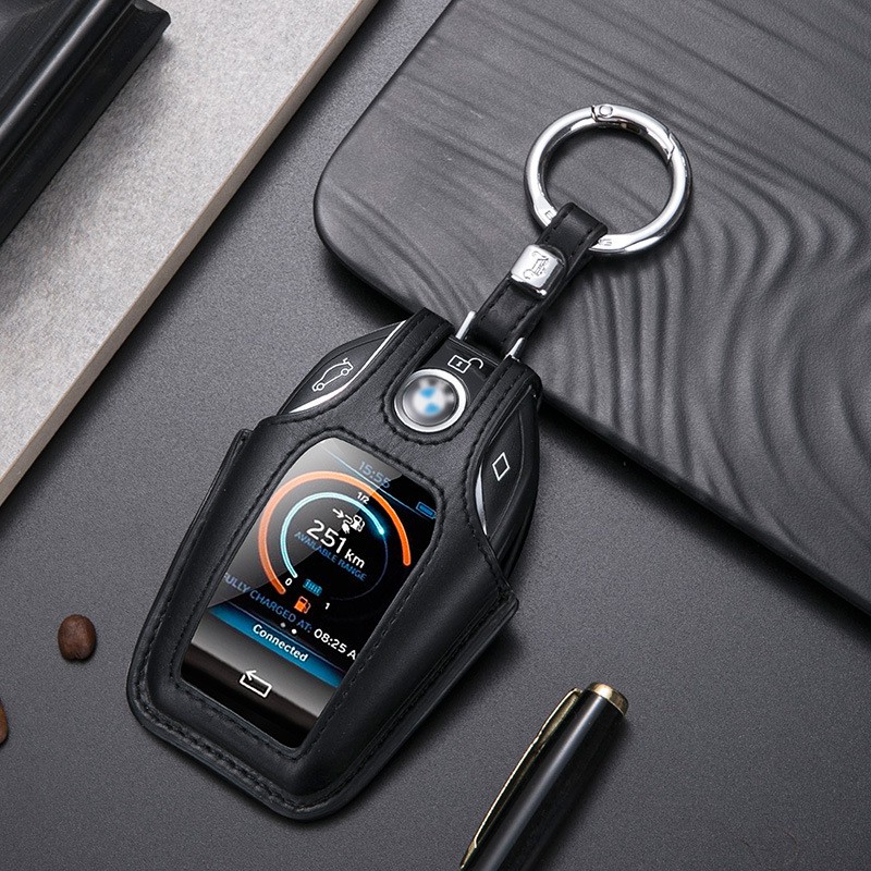 【小符精品】BMW 寶馬7系液晶屏鑰匙套 730li 740 6系GT 630 新x3 真皮鑰匙包 高檔液晶鑰匙保護套