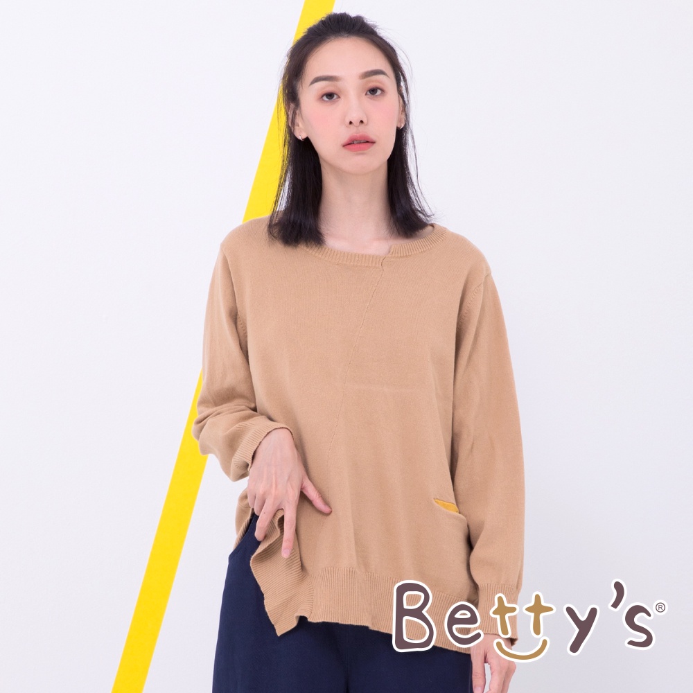 betty’s貝蒂思(05)素色羅紋領針織線衫(卡其)