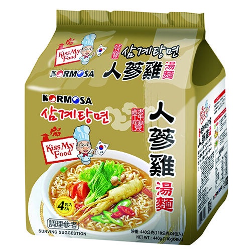KORMOSA人蔘雞湯麵(包)110g克 x 4【家樂福】