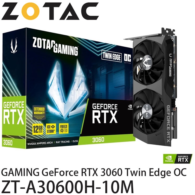 【MR3C】含稅 ZOTAC RTX 3060 Twin Edge OC-12G 顯示卡 ZT-A30600H-10M