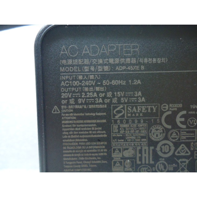 原廠  ASUS 充電器 45W TYPE-C 5V 3A /  20V2,25A 變壓器 ADP-45XE B適適配器