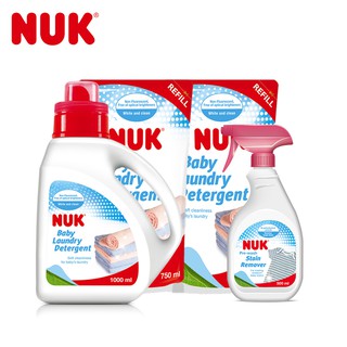 【NUK原廠直營賣場】【德國NUK】-嬰兒洗衣精去漬劑組(洗衣精1000ml+750ml-2入+去漬劑500ml)