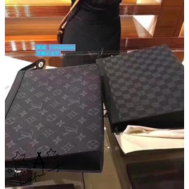 琳瑯滿目精品站】專櫃正品Louis Vuitton LV包包男士經典黑色老花紋拉鏈 