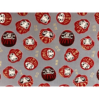 達摩開運福神不倒翁 純棉古布 厚棉 拼布 布料