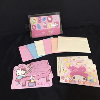 My Melody x Hello Kitty 美樂蒂 造型卡片組 | 卡片 信封 貼紙 鋼琴 花朵