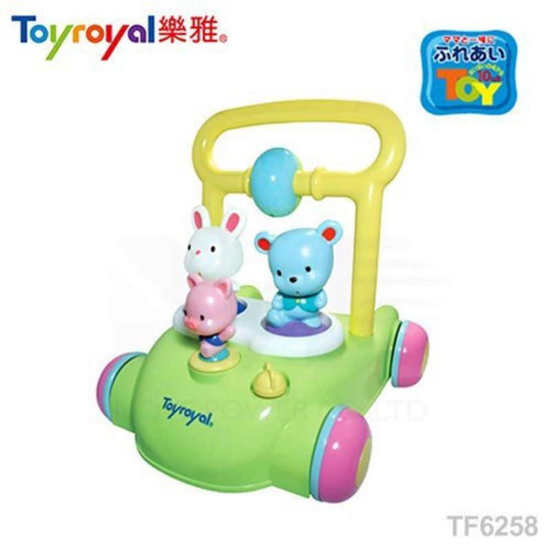 *桃園童樂屋*桃園送貨免運費出租日本樂雅 Toyroyal 動物音樂學步車/助步車