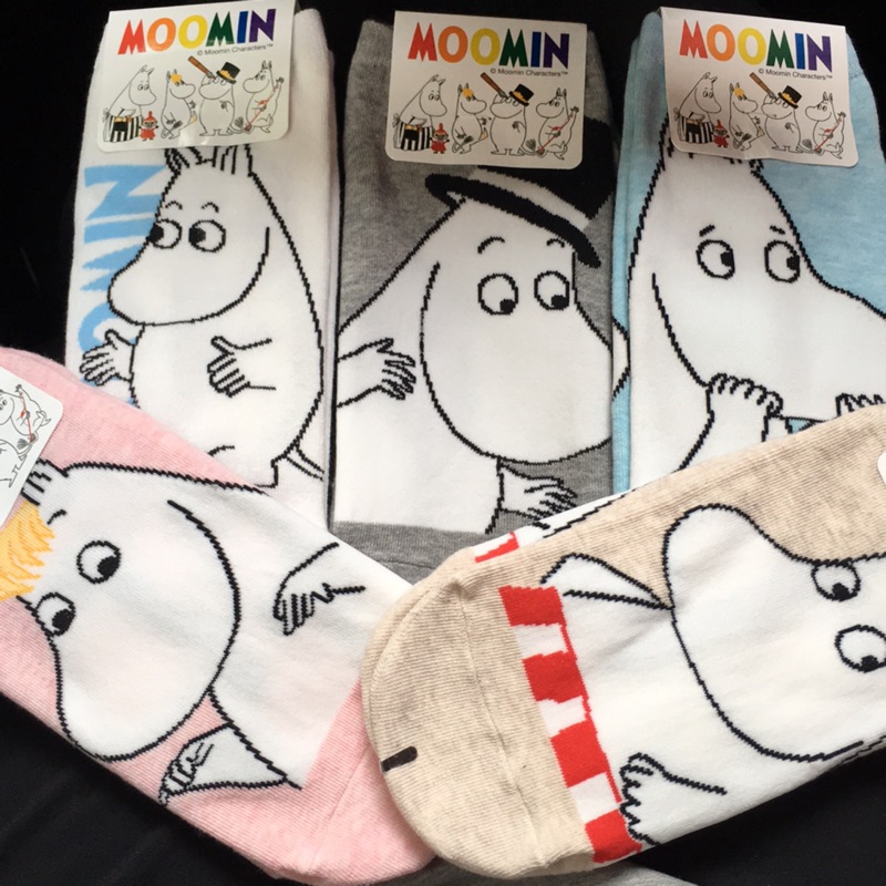 韓國 大人 襪子 22-26公分 Moomin 襪 短襪 小不點 慕尼 卡通 可愛 素色