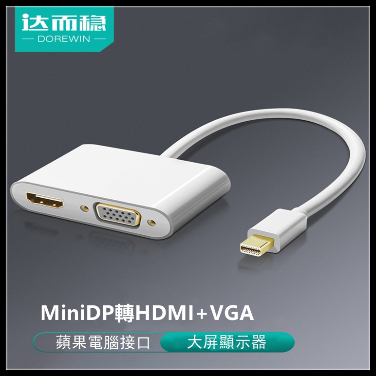 迷你MiniDP轉VGA/HDMI蘋果電腦轉接頭投影儀轉換器筆記本雷電接口DVI高清顯示器轉接線Macbook
