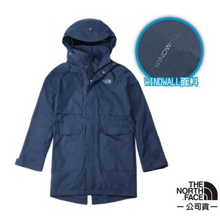 【美國 the north face】男款 windwall防風防潑水連帽外套(風帽可收納至領內) 497h-h2g 藍