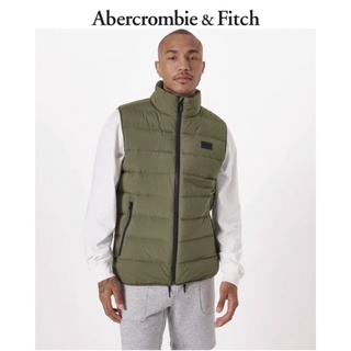 全新正品 A&F 保暖羽絨夾克背心 AF輕盈高彈性羽絨背心 外套 男版軍綠色